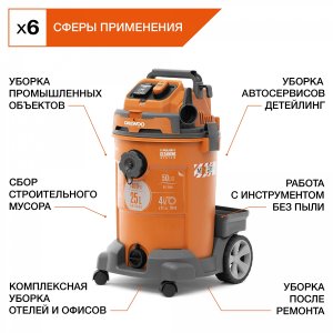 Пылесос строительный DAEWOO DAVC 2500SD (1.4кВт, 25л)