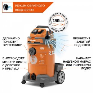 Пылесос строительный DAEWOO DAVC 2500SD (1.4кВт, 25л)