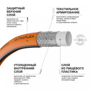 Шланг для полива DAEWOO UltraFlex DWH 8137 (3/4", 19мм, 50м)