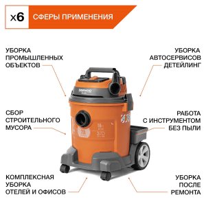 Пылесос строительный DAEWOO DAVC 2014 (1.4кВт, 20л)