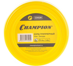 Леска для триммера Champion C5028 Star 2.4 мм х 40 м