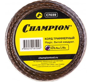 Леска для триммера Champion C7039 Magic 2.4 мм х 15 м